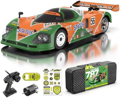 AMORIL RLAARLO 1/10 AK-787 Large Brushless High Speed RC Cars for Adults Fast 120 MPH,Hobby Remote Control Car with Carbon Fiber Chassis,CNC Split Driveshaft,Aluminum Wheel,500FT Range,Green