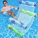 Pool Floats Adult, Inflatable Pool Floats, 2 Pack 4-in-1 Multi-Purpose Rafts Lounger Water Hammock for Swimming Pool