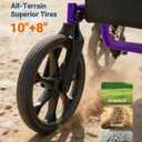 Foldable Rollator Walkers with Seat for Seniors, Outdoor All Terrain Purple