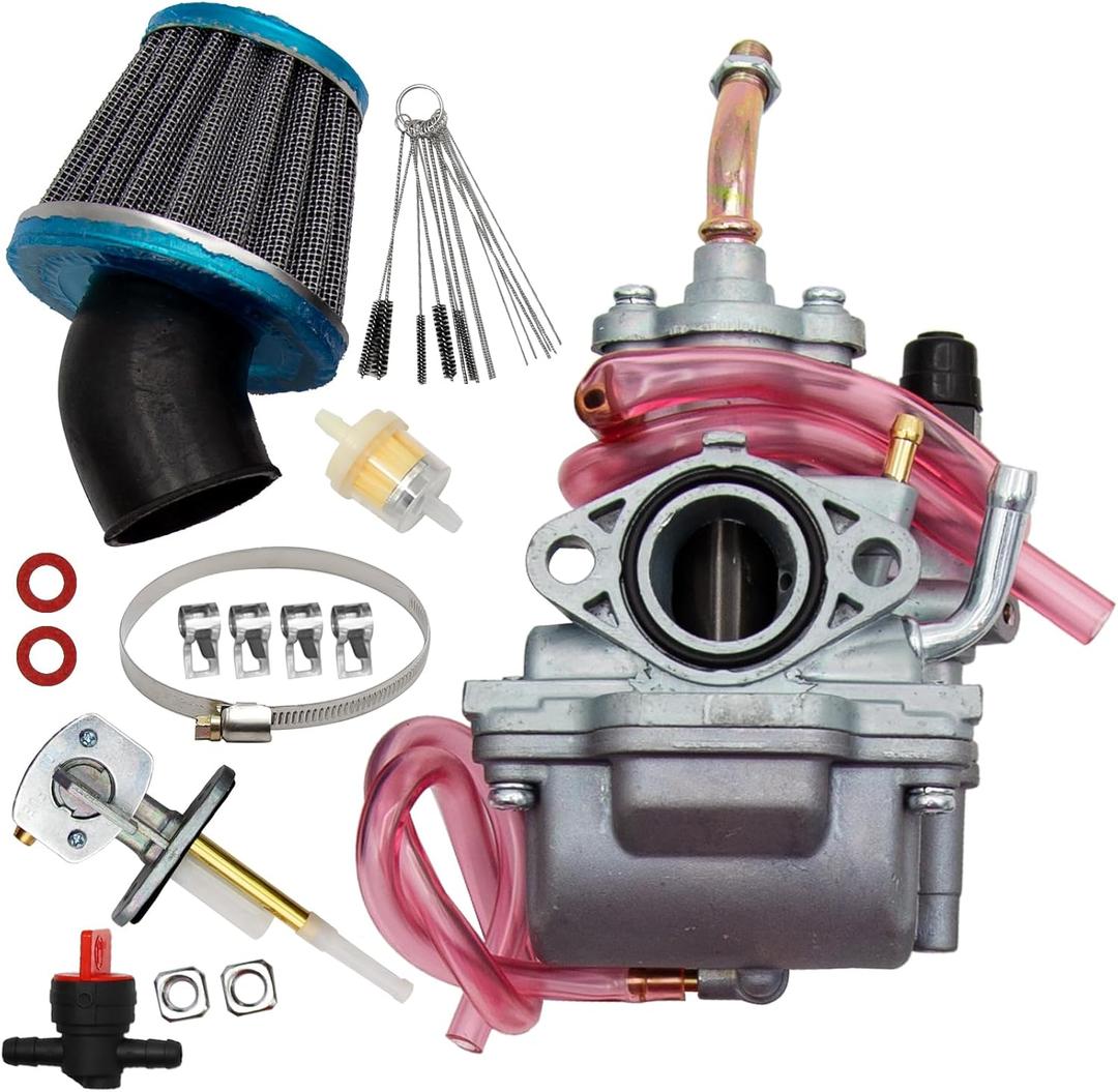 5HN-14101-00-00 TTR90 Carburetor with Air Filter and Valve Petcock Replacement for Yamaha TTR90E 2003-2005, TTR90EV 2006, TTR90EW 2007 Carb, 5HN-14101-01-00 5HN-14101-10-00 5HN141010000