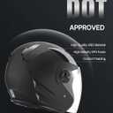 VEVOR Motorcycle Helmet, 3/ 4 Open Face, Adult Motocross Dirt Bike Helmet with Clear Visor, Comfortable Motorbike Racing Street with Detachable Liner for Men & Women, DOT Approved, (Matte Black, L)