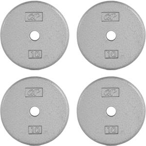 CAP Barbell Standard 1-Inch Cast Iron Weight Plates - Singles & Sets | 1.25-50 lbs | Multiple Options (Gray)