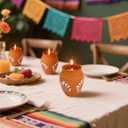 Nuanchu 12 Pcs Cantaritos De Barro Mexicanos Candles Mini 2 oz Mexican Candles Decorative Terracotta Clay Pottery Decorations Mexicanos Gifts for Cinco De Mayo Party Decorations(Elegant)
