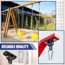 Tandefio 6 Sets of Robust Swing Hangers for Wooden Concrete Set with Swing Hooks Screws Bolts Washers Swingset Accessories for Porch Patio Yoga Indoor Outdoor, Over 1800 lb Capacity (Black)