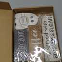 4 Packs Halloween Table Decorations-Coffee Ghost Wooden Signs Halloween Decorations Tiered Tray Decor Centerpiece Sign for Farmhouse Ghost Tabletop Coffee Bar for Home Office Kitchen Shelf Party 