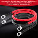 6 AWG Battery Cable 6AWG Gauge Battery Inverter Cables for Automotive Solar Marine Boat RV Car Motorcycle (6 AWG, 20in, 3/8")