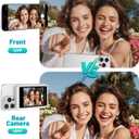 Selfie Monitor Screen iPhone with Light, Magnetic Phone Vlog Back Camera Monitor for Content Creator, Influencer, Live Streaming and TikTok, Snaplylens for iPhone Android Selfie Screen White