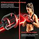 Rolling Percussive Deep Tissue Massage Roller Stick with Hands-Free Base,Rechargeable 6-Speed Massager for Muscle Recovery & Lymphatic Circulation,Ideal for Back,Arm,Leg,Calf & Foot Massage