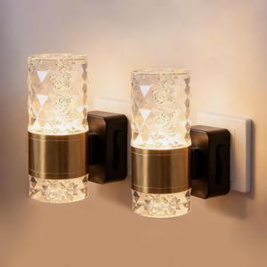 LED Night Lights Plug into Wall, 2 Pack 1W 3000K Soft Night Light, Dimmable Nightlight 0-100LM with Auto Light Sensors, Nightlights Plug in Wall for Bathroom Hallway Kids Room Stairway Dcor