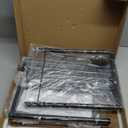 INGIORDAR Shoe Rack Organizer 4 Tier Metal Organizer Shelf with Industrial MDF Board and Layer Fabric for Entryway Closet Bedroom Living Room Garage,Black & Rustic Brown (Black+Rustic Brown, 4 Tier)