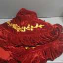 Sotiff 60 Inch Large Red Christmas Tree Skirt Velvet Fur Xmas Tree Skirt with Gold Embroidered and Quilted Cuff for Merry Christmas Party Rustic Vintage Winter Holiday Decorations