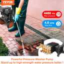 VEVOR Pressure Washer Pump, 4400 PSI, 4.0 GPM, 1" Shaft Horizontal Triplex Plunger, Replacement Power Washer Pumps Kit, Parts Washer Pump, Compatible with Simpson, Honda, Homelite, Troybilt etc.