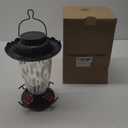 Muse Garden Solar Hummingbird Feeders for Outdoors Hanging, 38oz Hand Blown Glass Humming Bird Feeders for Garden Decor, Moms Birthday Unique, White