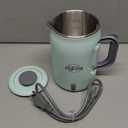 Electric Travel Kettle 0.6L with Folding Handle, Portable 400W Heating Power Boiler Easy to Store, 304 Stainless Steel BPA-Free, One Key Operation, Small and Safety for Camping/Office/On The Go/RV (Green)