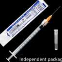 100Pack 1ml 1cc Disposable Plastic Syringes with 25Ga, Individually Sterile Package