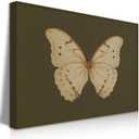 QMWIDKL Vintage Green White Butterfly Wall Art - Cottagecore Retro Nature Picture Prints Ready to Hang (12x16 inch)