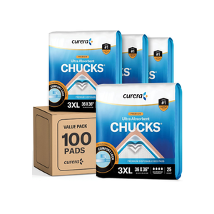 Chucks Premium Disposable Underpads 36”x36” [100-Count] Ultra Absorbent Chux Incontinence Bed Pads Disposable Adult with Adhesive Tape, Pee Pads Pet Training Pads XXXL 36x36 Bulk Pack