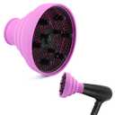 Travel Hair Dryer Diffuser Foldable Hair Dryer Diffuser Profession Blow Dryers Diffusers Attachment for Nozzle 1.57 inches to 1.96 inches(Purple)