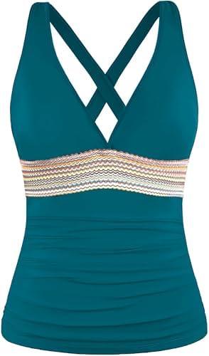 Tankini Tops for Women- Tummy Control Swim Top Only No Bottom 2025(Not Suitable for Large Busts) XL