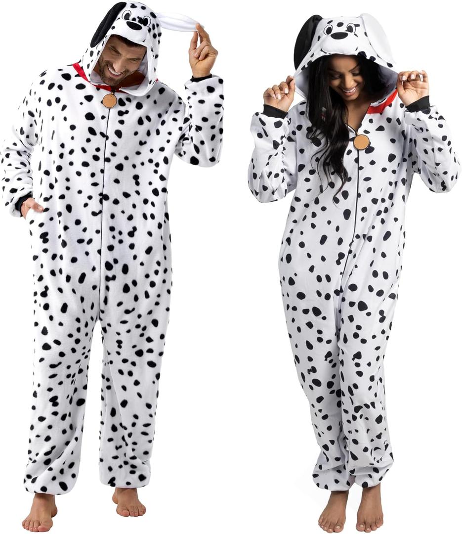 Spooktacular Creations Halloween Dalmatian Dragon Triceratop Unisex Costume, Adult Animal Costume Halloween Costume Party (Large)