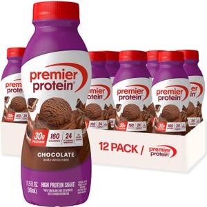 Premier Protein Shake, Chocolate, 30g Protein, No Added Sugar, 24 Vitamins & Minerals to Support Immune Health, 11.5 fl oz, 12 Pack BBD 10/13/2026 