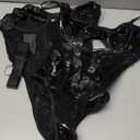 Avidlove Women Lingerie Bodysuit Mesh Teddy Underwire Lace Bodysuits One Piece Babydoll With Snap Crotch M Set of 2