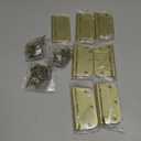 AmzGod Satin Brass Door Hinges - 7Pack Gold Door Hinges 3.5 Inch Rounded Interior Door Hinge with 5/8" Radius - 3 1/2 Inches Flat Iron Brass Hinges for Residential Standard Doors