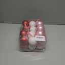 24PCS Ball Ornaments, 2.36 Inches Red Pink White Ball Shaped Ornaments, Cute Ball Hanging Baubles Decorations for Tree Love Day Wedding Christmas Party Supplies