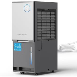 Gasbye 3200 Sq.Ft. Most Efficient Energy Star 2024 Dehumidifier for Basement with Drain Hose, Max 95 Pints/D Dehumidifier for Large Room, [45dB Quiet Compressor], Easy Drainage, Auto-restart, Grey