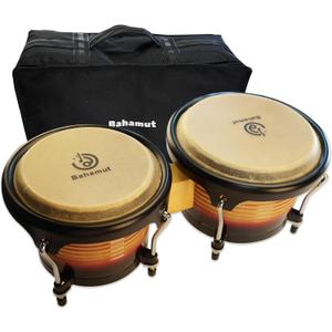 BAHAMUT Bongo Drum Set, 7"+9" Wooden Bongos Gift for Adults, Ideal for Professional Players, Comes with Tuning Wrench & Waterproof Bag