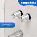 Enhon Shower Knobs 2 Piece Replacement, Compatible with Pfister Verve Tub Shower Handle Replacement, 2 Faucet Handle Trim Kit for 5-1/2 inch High, 12 Tooth Broach Stem Cartridge(Polished Chrome)
