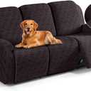 TAOCOCO Recliner Sofa Covers Stretch Reclining Couch Cover, Jacquard Recliner Couch Cover for 3 Seat Furniture Protector Sofa Slipcovers with Elastic Bottom for Kids, Pets (Chocolate)