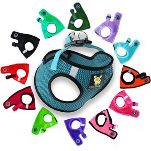 EcoBark Step in Dog Harness - Eco-Friendly Small & Medium Breed Dog Harnesses - Reflective and Adjustable Mini Body Halter Vest - Soft Mesh Toy Breed Harness (Aqua Blue, Medium) (Medium-11 to 17 lbs-Chest Up to 16 in (Pack of 1))