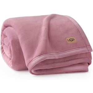 UGG Coco Plush Fleece Throw Blanket Soft & Cozy Blanket for Couch, Bed & Sofa, Perfect for Home Decor, House Warming Gifts or Luxurious Birthday Gifts for Women, 50" x 70", Pink Dusty Orchid