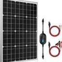 SUNER POWER 12V Solar Panel Kit 50W, High Efficiency 50 Watt Solar Panel + Ultra-Smart 10A MPPT Charge Controller, Solar Battery Trickle Charger Maintainer for Boat Car RV Motorcycle Marine Automotive