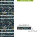 REDAMANCY Vintage Dark Navy Botanical Plants Flowers Leaf Peel and Stick Vinyl Stair Riser Decals Staircase Tile Stickers Decor Modern Marble Decoration Self-Adhesive(14 Pcs)