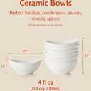 Sweese 4 oz Very Small White Porcelain Bowls - Set of 6 Dipping, Sauce, Salsa & Snack Bowls, Mini Ceramic Bowls for Condiments & Charcuterie