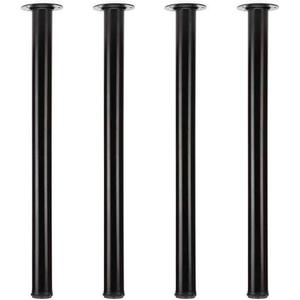 Table Legs with 1" Leveling Adjustment for DIY Office Desk, Workbench, Dining Table, Set of 4 (Black)