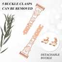 Bling Metal Band Compatible with Fitbit Charge 6/ Charge 5 for Women, Dressy Bracelet Jewelry Watch Band for Fitbit Charge 6 Fitness & Health Tracker