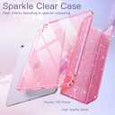 JETech Glitter Case for iPad Air 11-Inch M4/M3/M2 (2026/2025/2024), iPad Air 5/4 (2022/2020 5th/4th) with Pencil Holder, Cute Sparkly Slim Cover for Kids and Girls, Shiny Clear Back Shell (Pink)