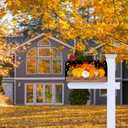 Fall Pumpkin Mailbox Cover 25.5x21 Inch, Happy Fall Y'all Post Letter Box Covers, Autumn Harvest Thanksgiving Magnetic Waterproof Mail Wraps for Outdoor Yard Garden Large Oversized Mailbox Decor