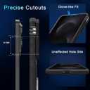 4 x DEERLAMN Case for Samsung Galaxy S25 Edge with Slide Camera Cover+Screen Protector (1 Pack), Rotated Ring Kickstand Military Grade Shockproof Protective Cover-Black (S25 Edge-6.7 Inch)