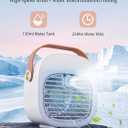 Portable Air Condition Fan -6000mAh Rechargeable Mini Ice Cooler with 3 Speed Settings,3.5-15.5 Hours Runtime,Quiet Desk Cooling Fan, White Personal Air Cooler for Car,Bedroom, ravel,Office,Outdoor