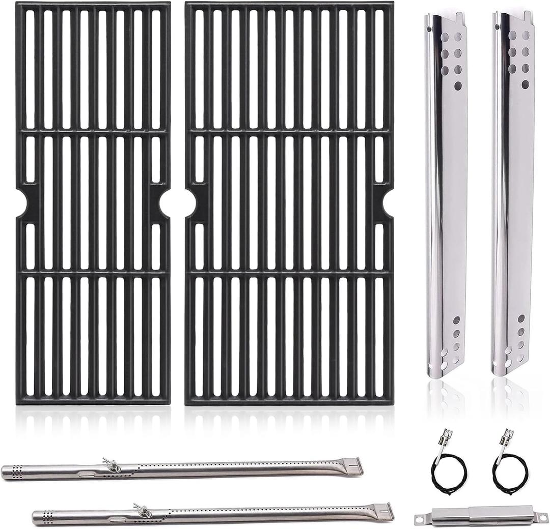 Criditpid Grill Replacement Parts for Charbroil Performance 2 Burner 463625217 463673519 463625219 463625217 463673017 463673517 G470-0002-W1, G470-0003-W1, 18" Grill Grates, Heat Plates and Burners