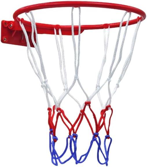 Indoor Mini Basketball Hoop - Spring Shock Absorption Plastic Rim, 9.84 Inch (25cm) Diameter, Fits Size 3 Basketball, Shockproof Design (Red)