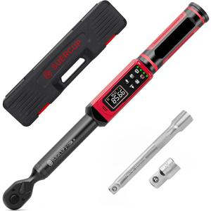 3/8-inch Digital Torque Wrench(1.5-99.6Ft.Lb/2-135Nm) ±1% Accuracy Digital Torque Wrench with Vibration, Buzzer,LED Notification and Five Units of Measure, for Motorcycle, Auto Repair