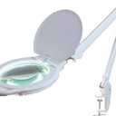 Neatfi Elite XL HD Super LED Magnifying Lamp, 3 Diopter with 12 Diopter, Dimmable, 3 Light Modes (3000K/4000K/6500K), Glare-Free, Adjustable Arm (White, 7-Inch Glass Lens with Clamp)