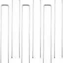 12 Inch 8 Gauge Landscape Staples Galvanized Garden Stakes Heavy Duty Sod Pins Fence Ground Stakes for Weed Barrier Fabric Ground Cover Dripper Irrigation Tubing Soaker (17  Pieces)