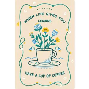 Metal Tin Signs Decorative for Coffee Lover Posters Wall Art Vintage Rustic Plaque Adorable Decor Indoor Outdoor Accent for Home Cafes Office Store Pubs Club 8x12 inch - Style 2