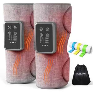 Cordless Leg Massager with Heat for Daily Pain & Comfort Use, Calf Massager with Adjustable Wraps, 3 Modes & 3 Intensities, Useful Gift for Men, Athletes & Seniors, Relaxation Gifts for Women (Lightgray)